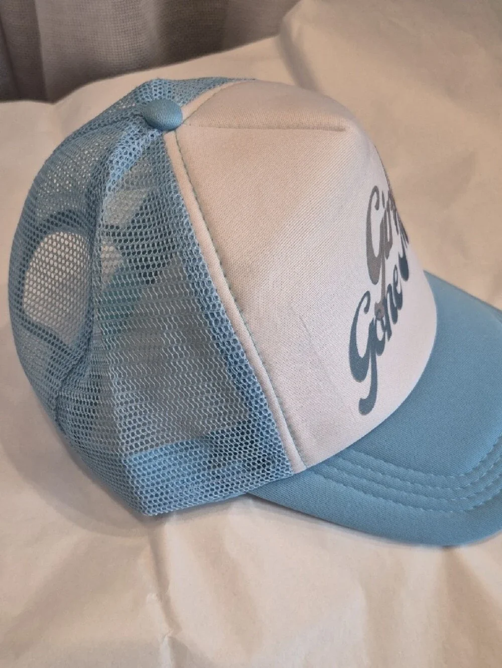 Girls Gone Mild Trucker Hat - White & Light Blue